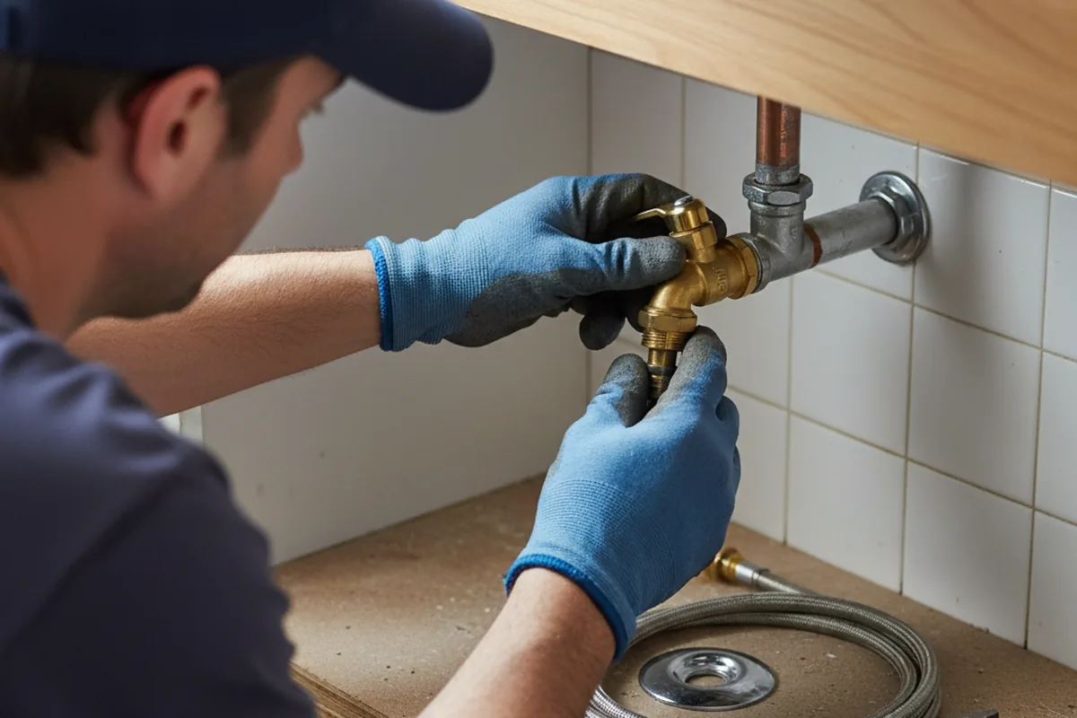 Shutoff valve and fitting work during Faucet and Fixture Repair in Summit Station